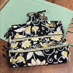 Vera Bradley Hanging Cosmetic Bag in Retired Yellow Bird Pattern